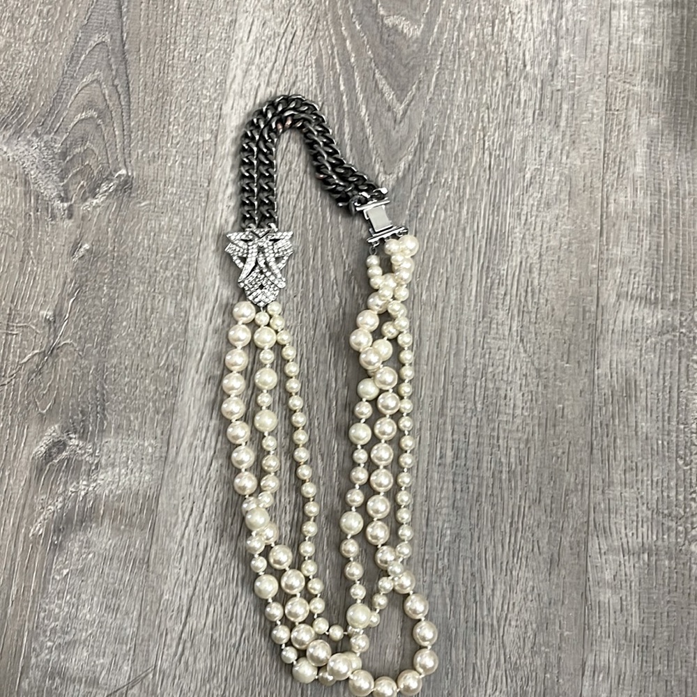 Stella and Dot 2-in-1 Daisy Pearl Statement Necklace
